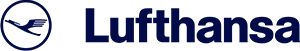 Lufthansa Logo auf minimalistischer dunkelblauer Hintergrund, symbolisiert Professionalität und moderne Fluganmut.