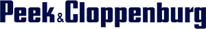 Abstraktes Design mit dunkelblauem Hintergrund und hellem Logo im oberen rechten Eck.