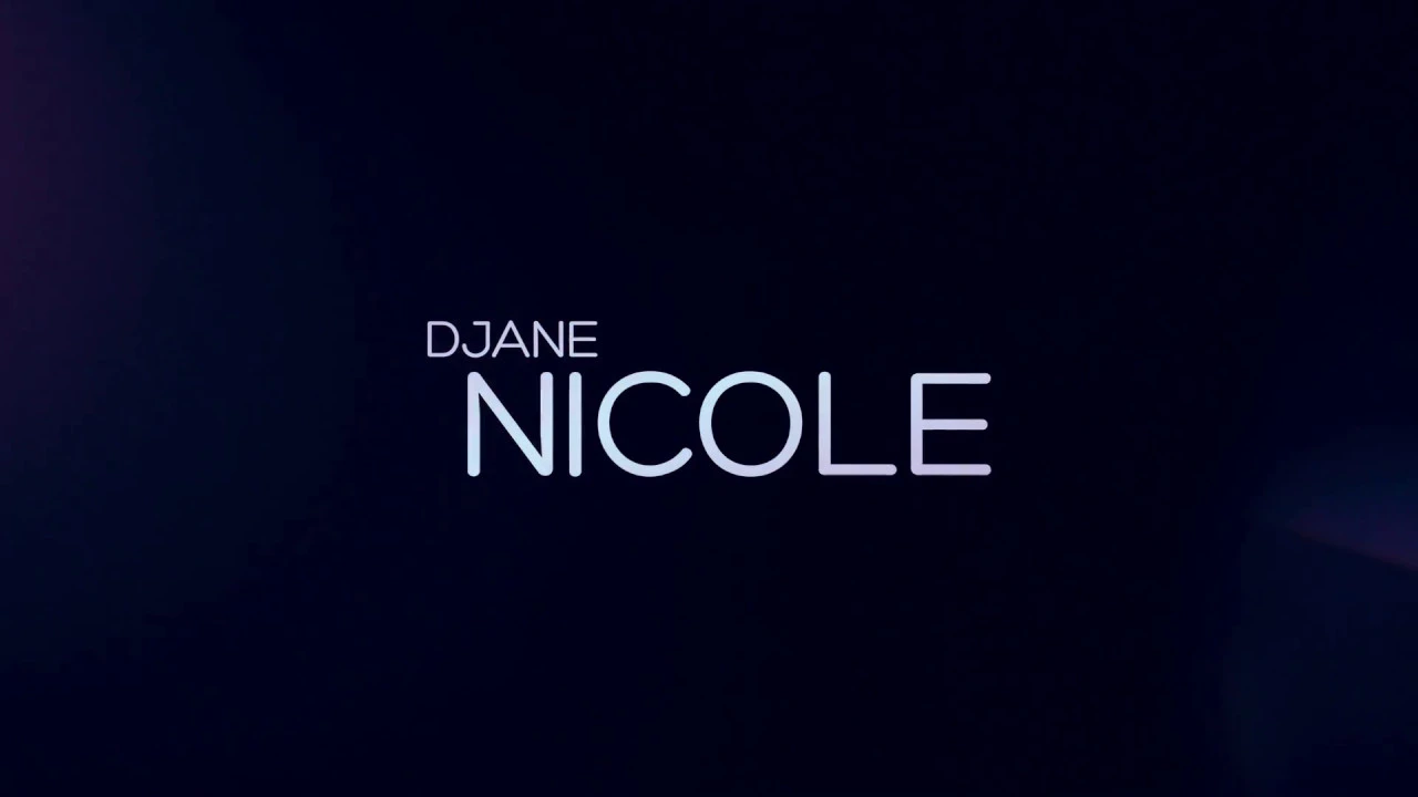 DJane Nicole: Elegantes, dunkles Design für DJ-Promotion, Nachtstil, moderne Musik-Event-Vorstellung.